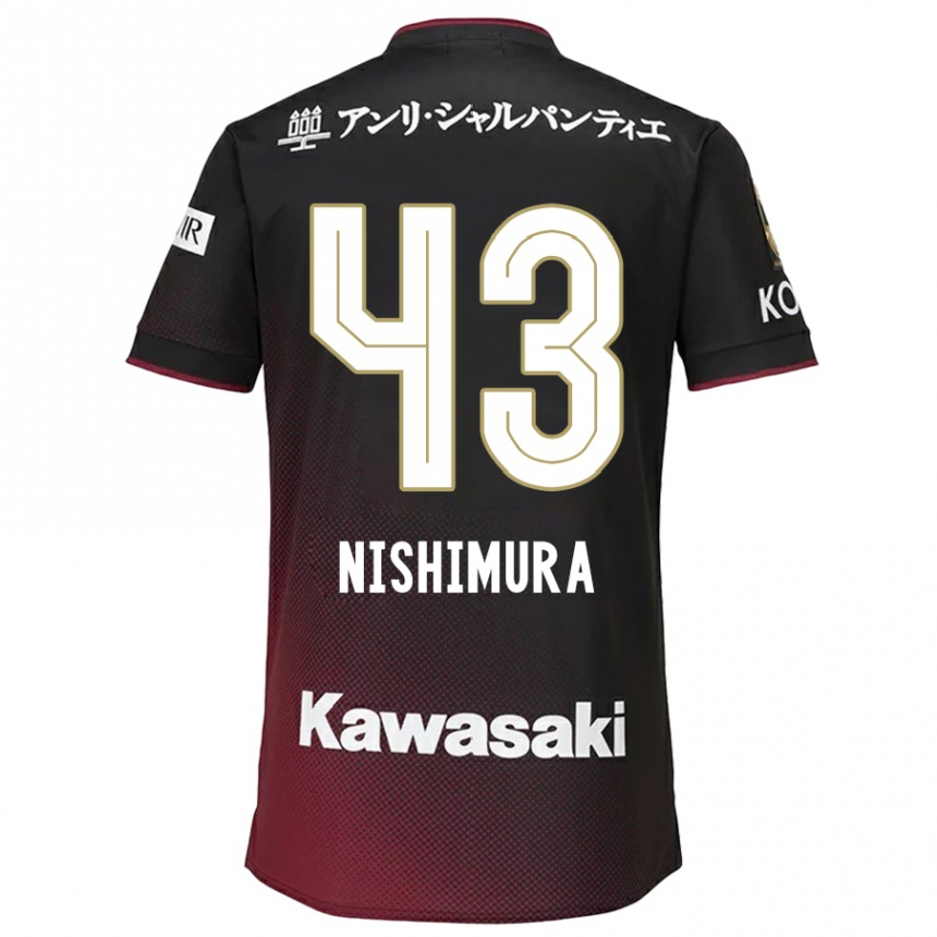 Niño Fútbol Camiseta Nagi Nishimura #43 Negro Rojo 1ª Equipación 2024/25