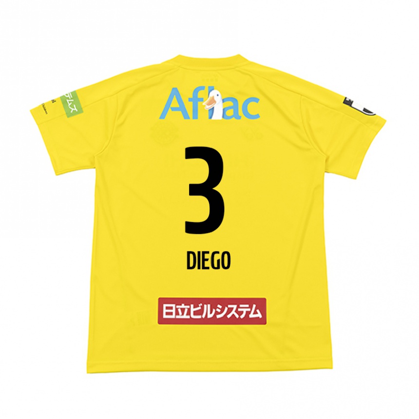 Niño Fútbol Camiseta Diego #3 Amarillo Negro 1ª Equipación 2024/25