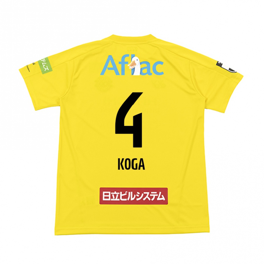 Niño Fútbol Camiseta Taiyo Koga #4 Amarillo Negro 1ª Equipación 2024/25