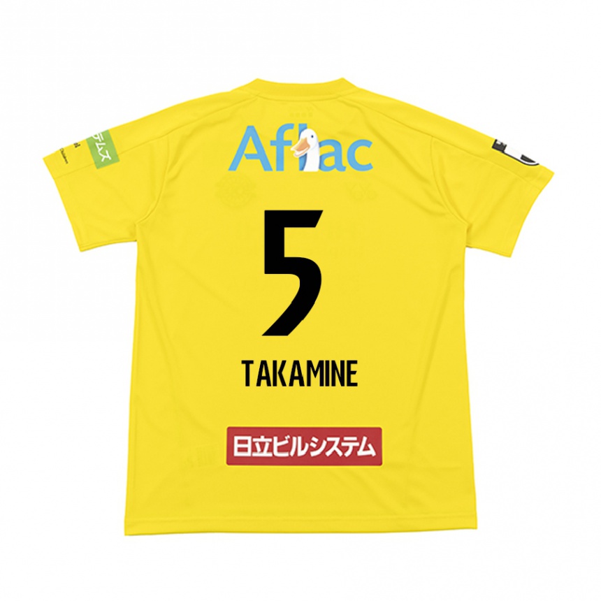 Niño Fútbol Camiseta Tomoki Takamine #5 Amarillo Negro 1ª Equipación 2024/25