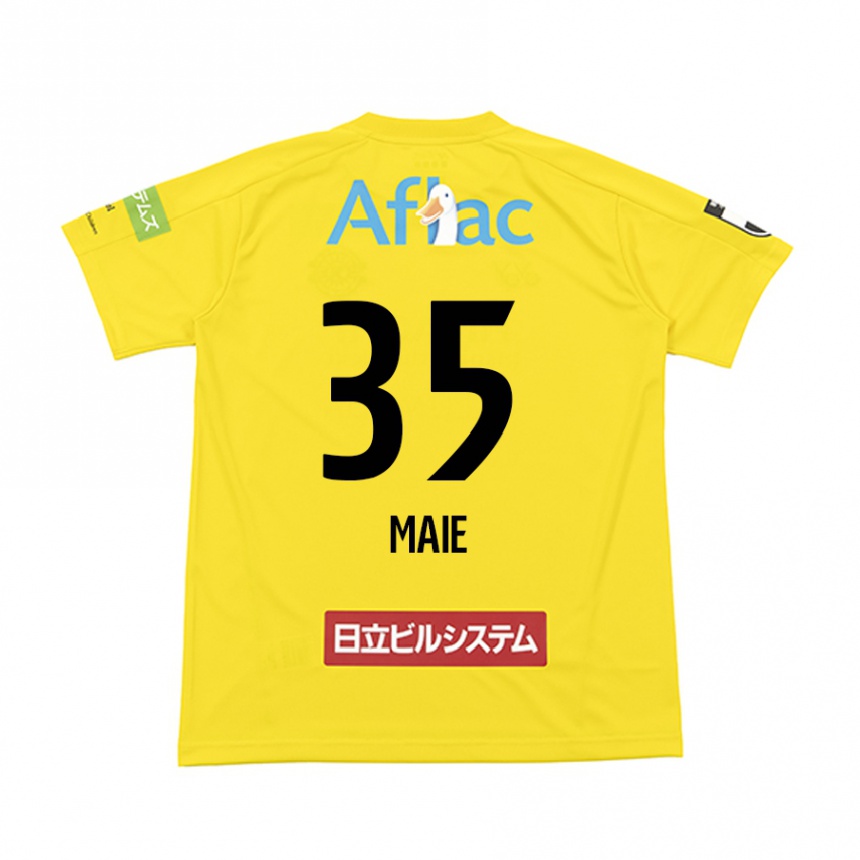 Niño Fútbol Camiseta Hidetaka Maie #35 Amarillo Negro 1ª Equipación 2024/25