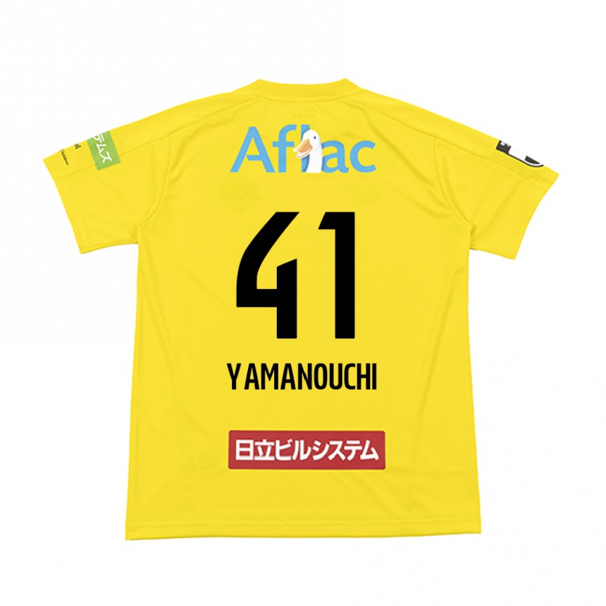 Niño Fútbol Camiseta Yusei Yamanouchi #41 Amarillo Negro 1ª Equipación 2024/25