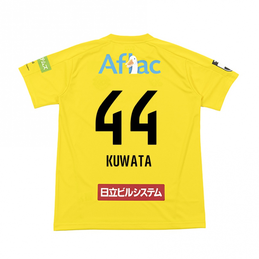 Niño Fútbol Camiseta Taisei Kuwata #44 Amarillo Negro 1ª Equipación 2024/25