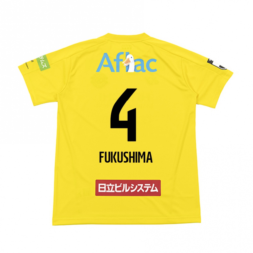 Niño Fútbol Camiseta Taiga Fukushima #4 Amarillo Negro 1ª Equipación 2024/25