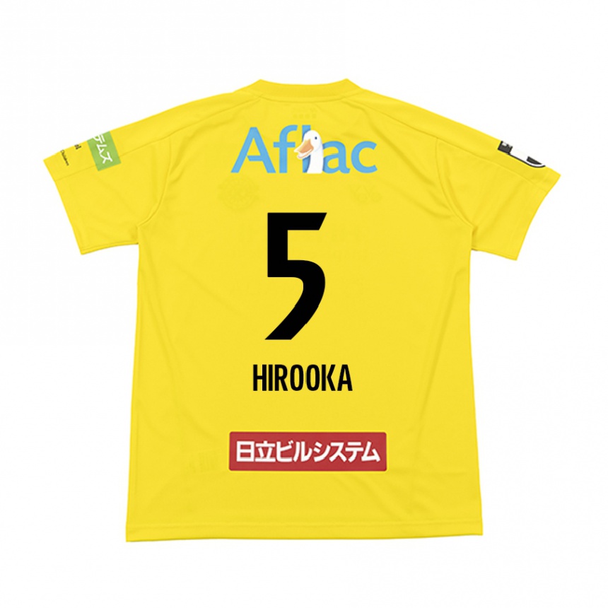 Niño Fútbol Camiseta Eita Hirooka #5 Amarillo Negro 1ª Equipación 2024/25