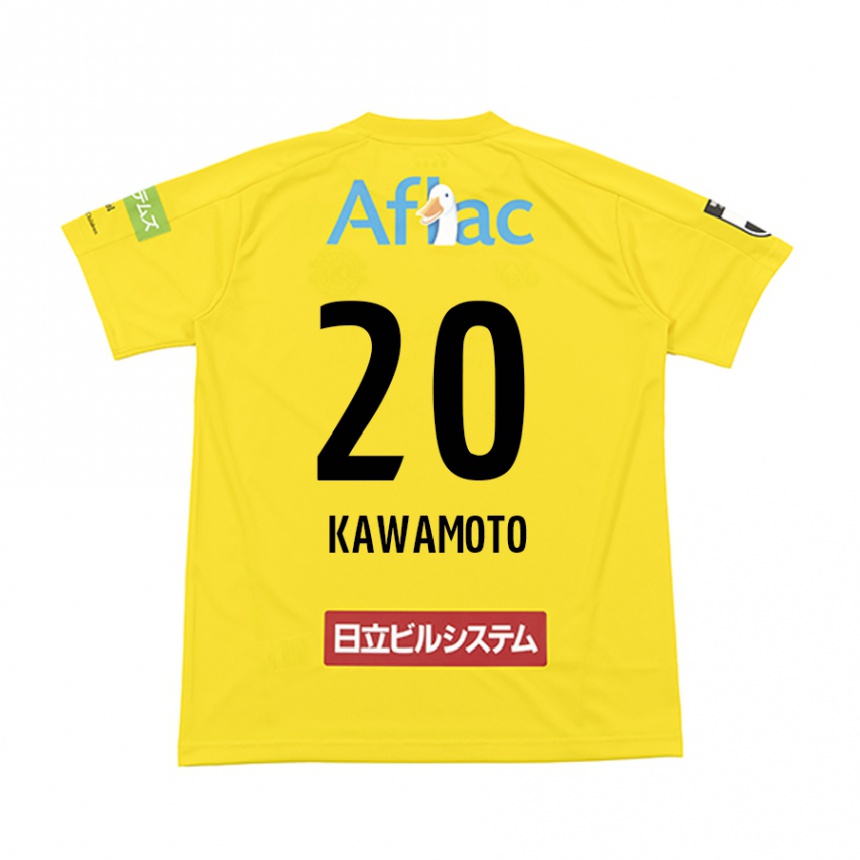 Niño Fútbol Camiseta Daizen Kawamoto #20 Amarillo Negro 1ª Equipación 2024/25