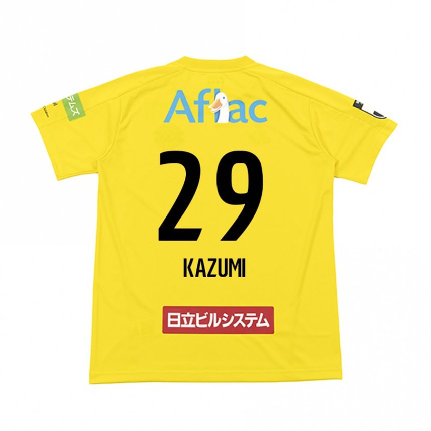 Niño Fútbol Camiseta Takuto Kazumi #29 Amarillo Negro 1ª Equipación 2024/25