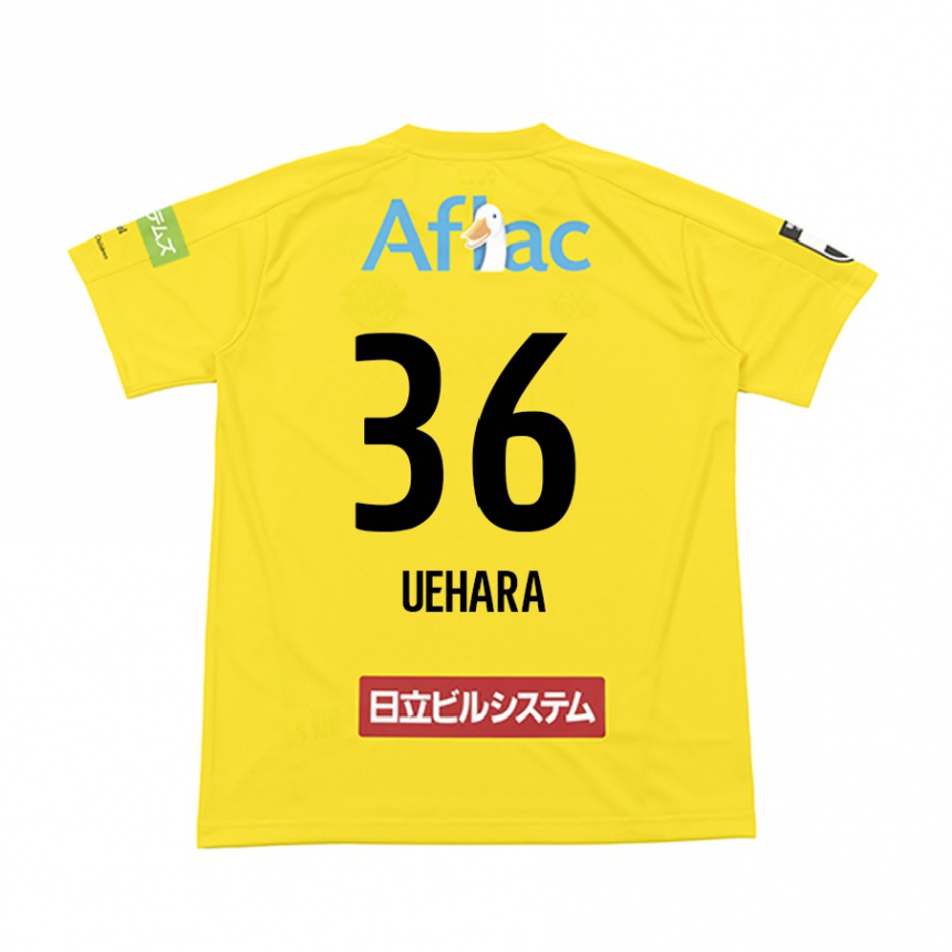 Niño Fútbol Camiseta Reo Uehara #36 Amarillo Negro 1ª Equipación 2024/25