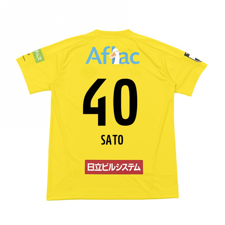 Niño Fútbol Camiseta Raku Sato #40 Amarillo Negro 1ª Equipación 2024/25