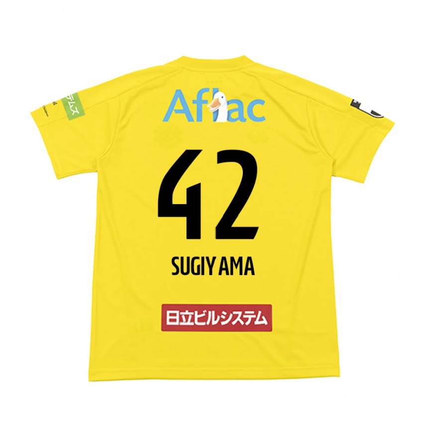 Niño Fútbol Camiseta Shunnosuke Sugiyama #42 Amarillo Negro 1ª Equipación 2024/25