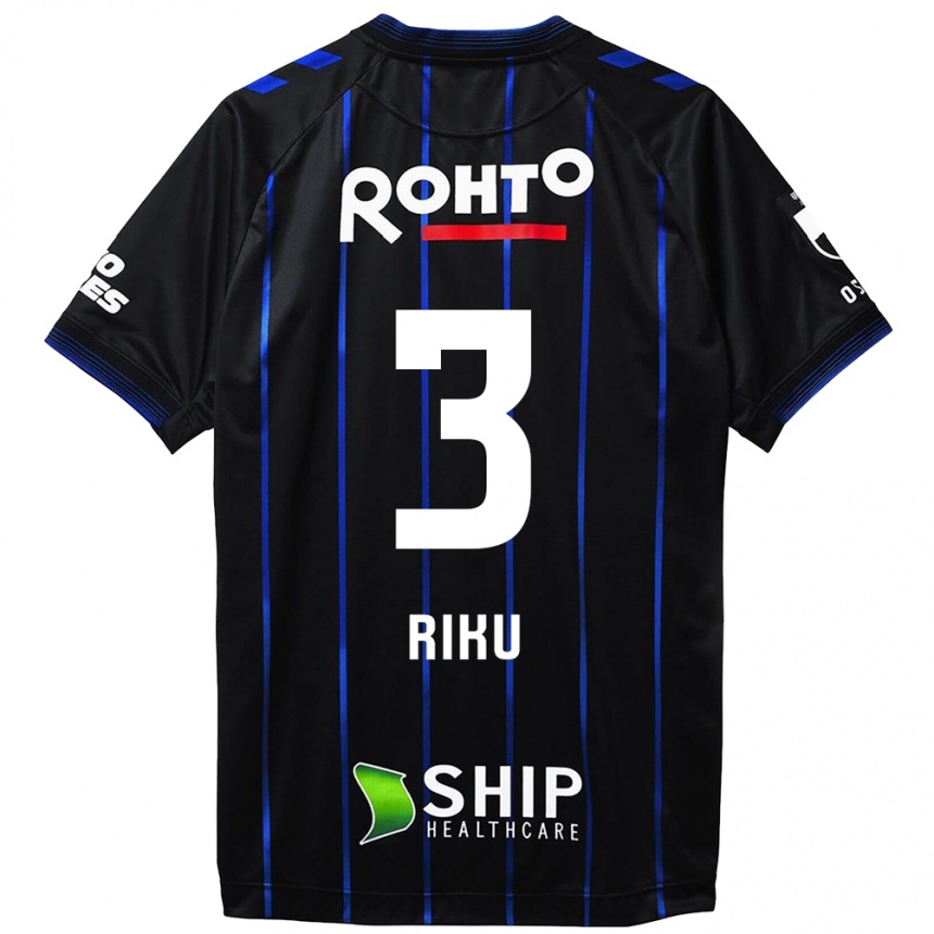 Niño Fútbol Camiseta Riku Handa #3 Azul Negro 1ª Equipación 2024/25