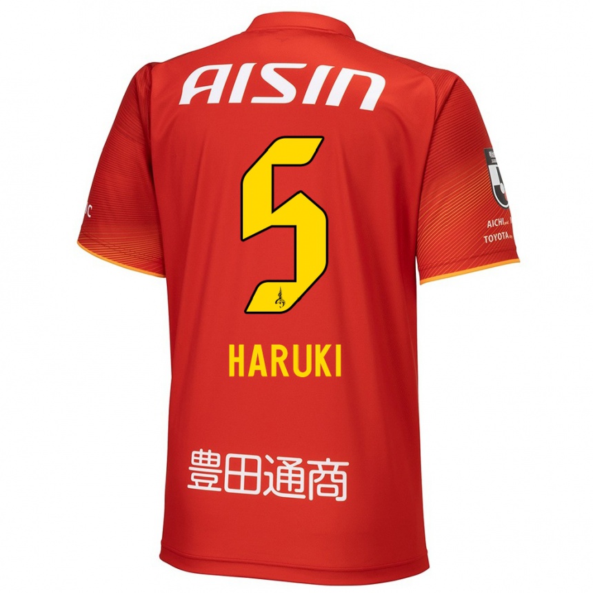 Niño Fútbol Camiseta Haruki Yoshida #5 Rojo Blanco Amarillo 1ª Equipación 2024/25