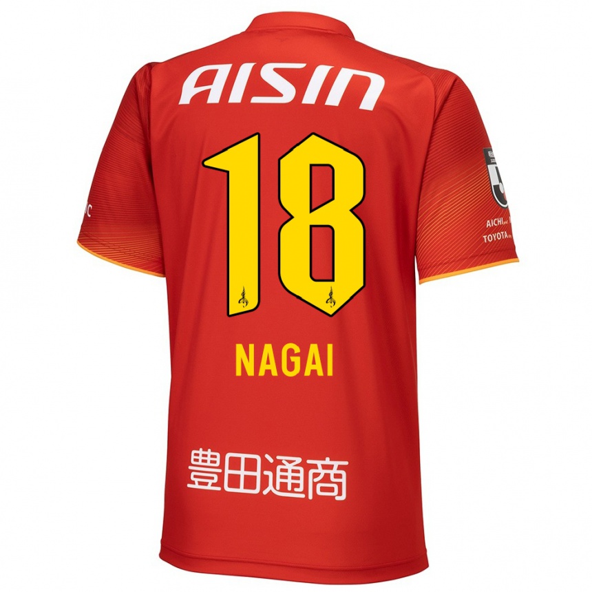 Niño Fútbol Camiseta Kensuke Nagai #18 Rojo Blanco Amarillo 1ª Equipación 2024/25