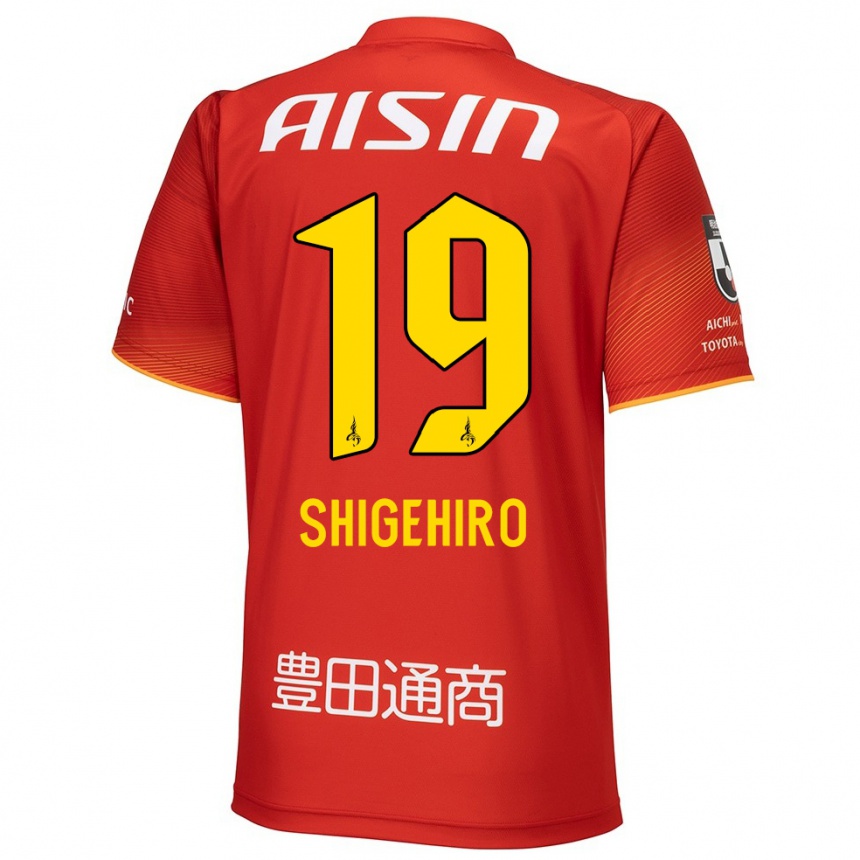 Niño Fútbol Camiseta Takuya Shigehiro #19 Rojo Blanco Amarillo 1ª Equipación 2024/25