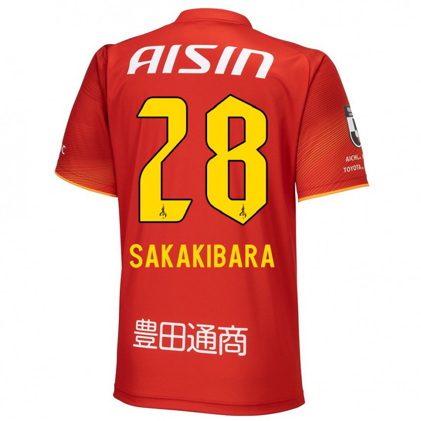 Niño Fútbol Camiseta Kyota Sakakibara #28 Rojo Blanco Amarillo 1ª Equipación 2024/25