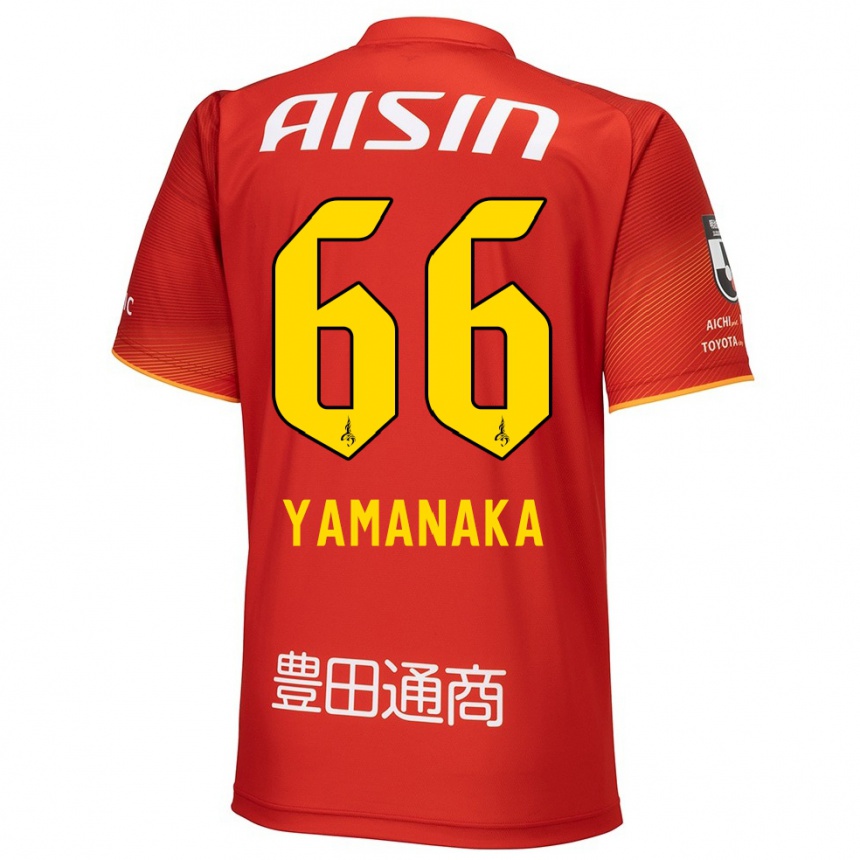 Niño Fútbol Camiseta Ryosuke Yamanaka #66 Rojo Blanco Amarillo 1ª Equipación 2024/25