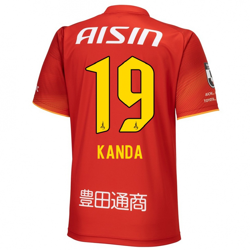 Niño Fútbol Camiseta Ryu Kanda #19 Rojo Blanco Amarillo 1ª Equipación 2024/25