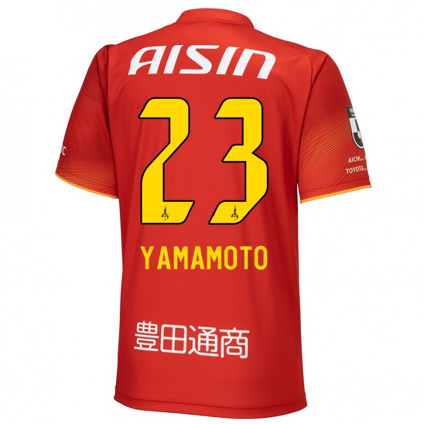 Niño Fútbol Camiseta Haruki Yamamoto #23 Rojo Blanco Amarillo 1ª Equipación 2024/25