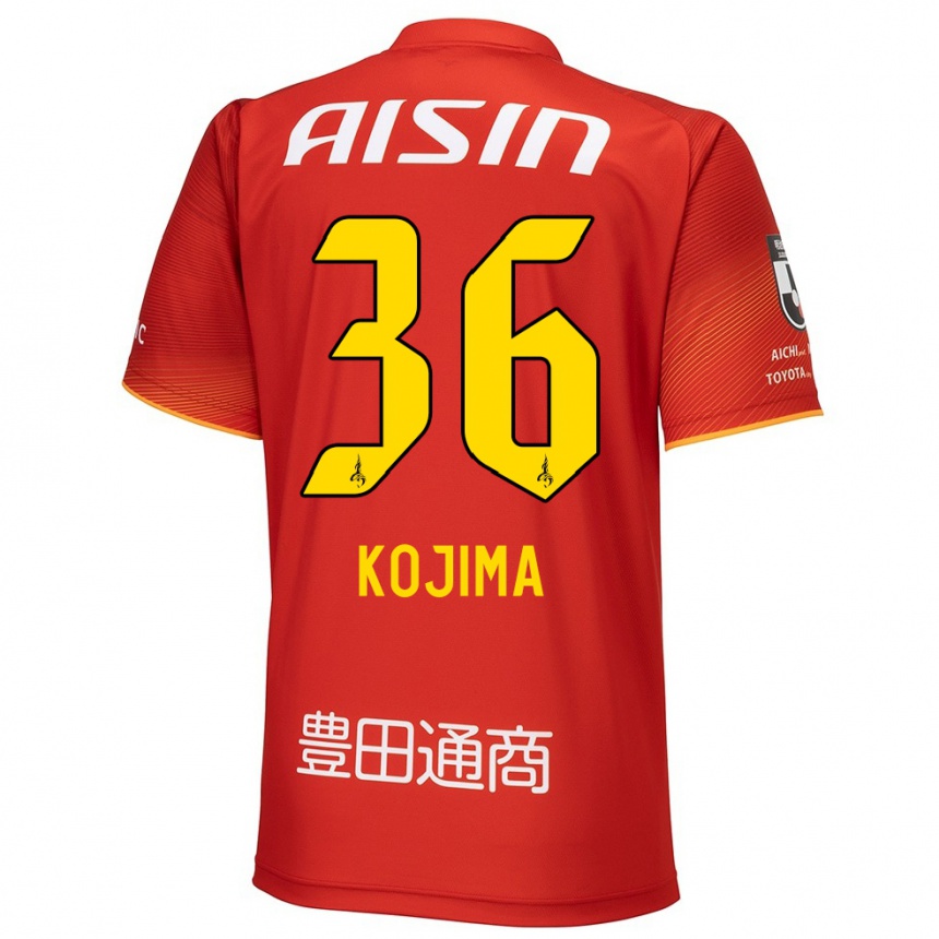 Niño Fútbol Camiseta Aoto Kojima #36 Rojo Blanco Amarillo 1ª Equipación 2024/25