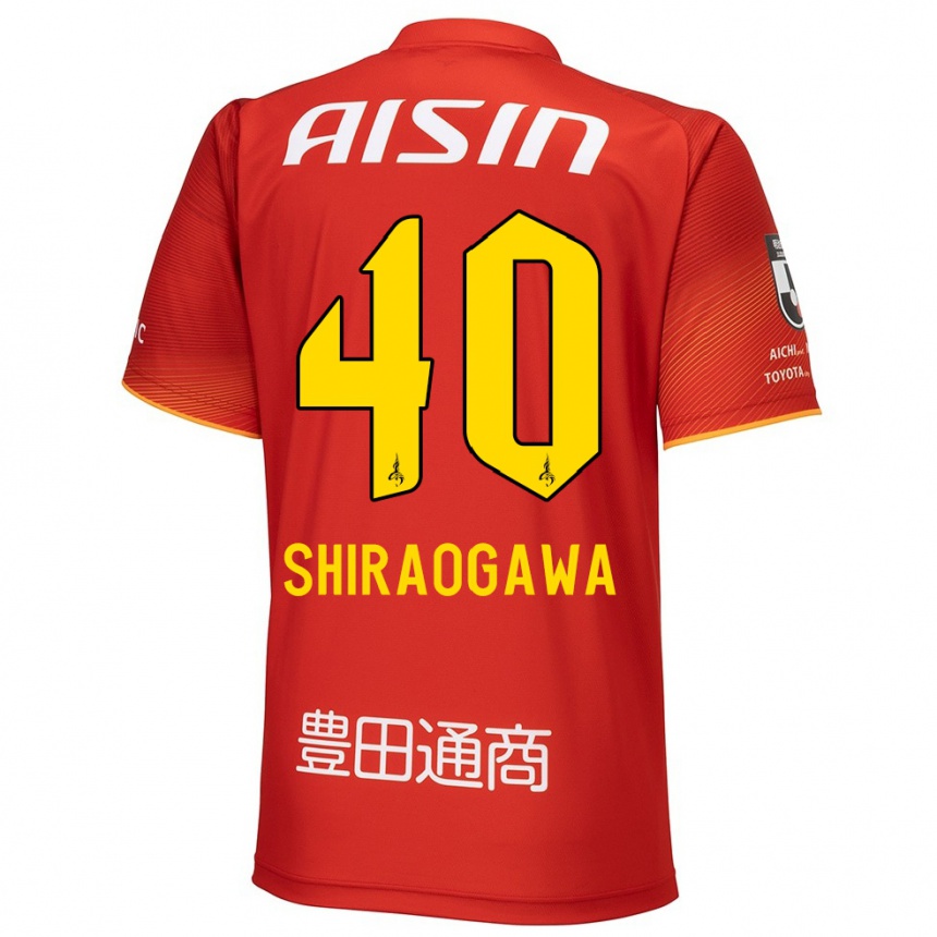 Niño Fútbol Camiseta Rekuto Shiraogawa #40 Rojo Blanco Amarillo 1ª Equipación 2024/25