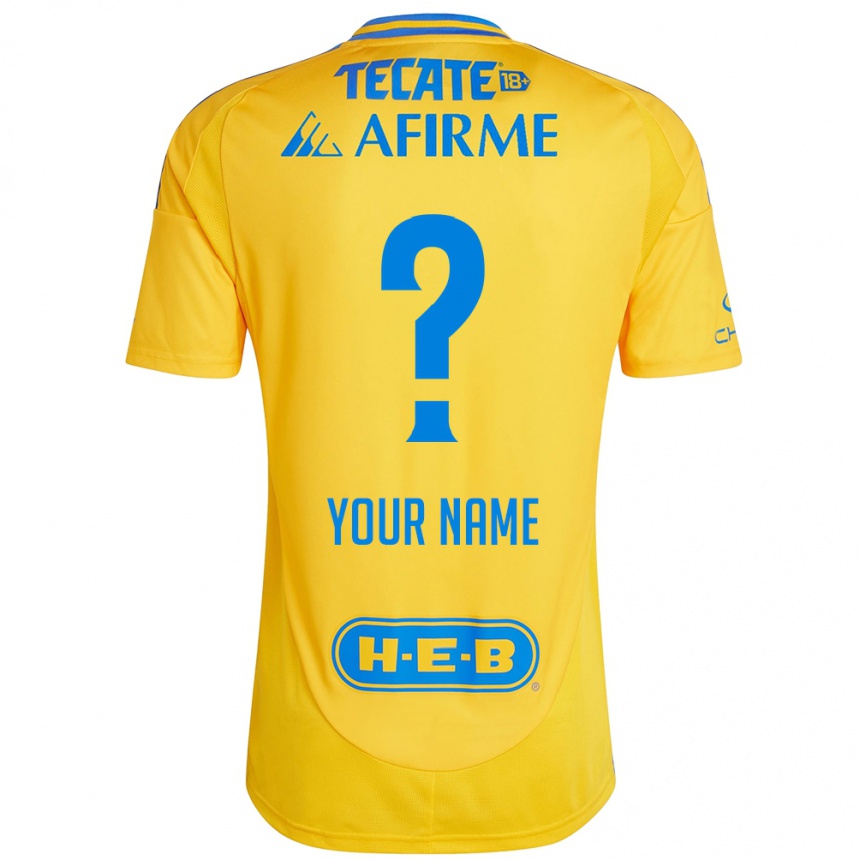 Niño Fútbol Camiseta Su Nombre #0 Oro Amarillo 1ª Equipación 2024/25