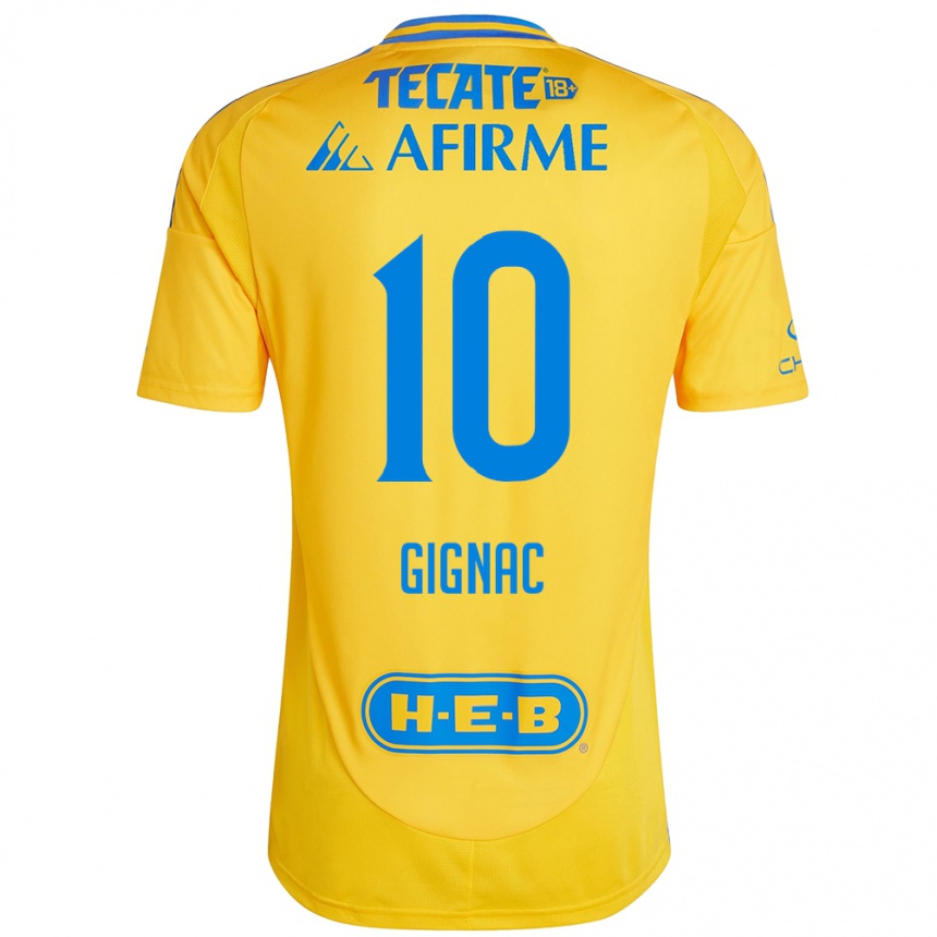 Niño Fútbol Camiseta André-Pierre Gignac #10 Oro Amarillo 1ª Equipación 2024/25