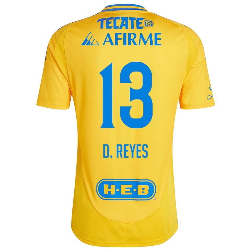 Niño Fútbol Camiseta Diego Reyes #13 Oro Amarillo 1ª Equipación 2024/25