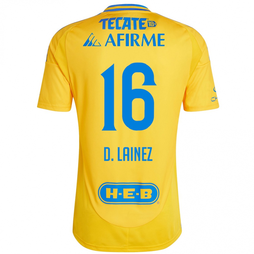 Niño Fútbol Camiseta Diego Lainez #16 Oro Amarillo 1ª Equipación 2024/25