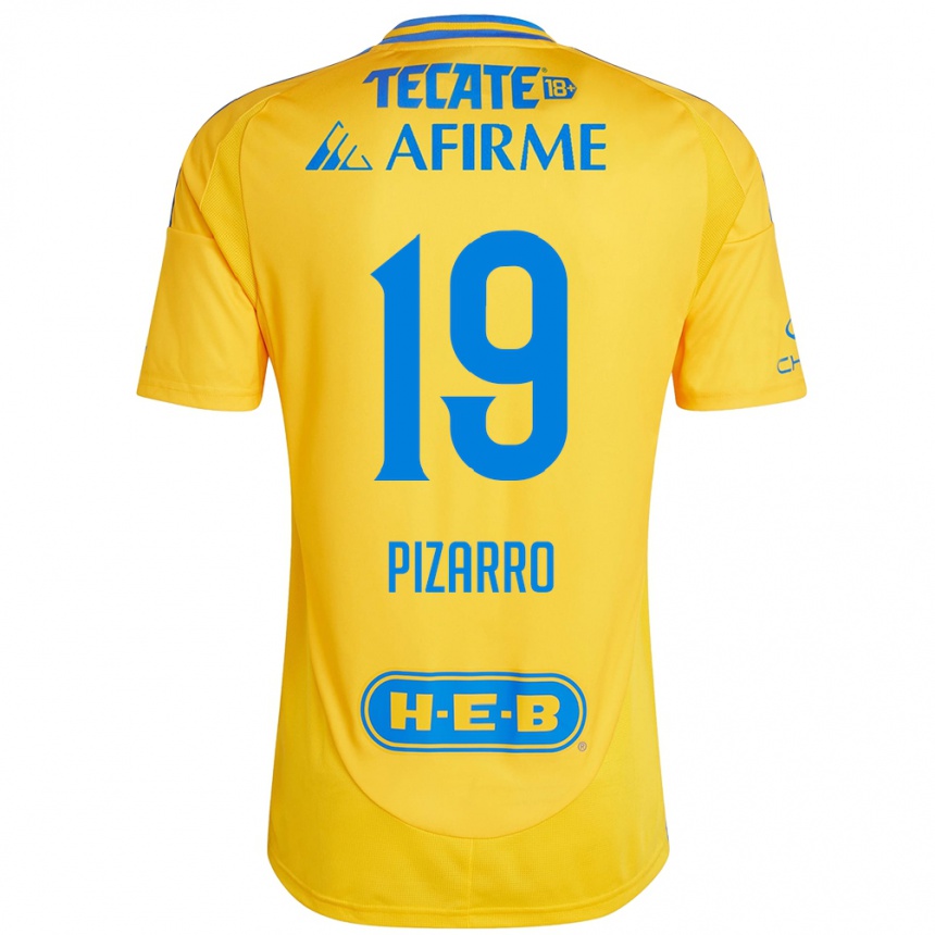 Niño Fútbol Camiseta Guido Pizarro #19 Oro Amarillo 1ª Equipación 2024/25