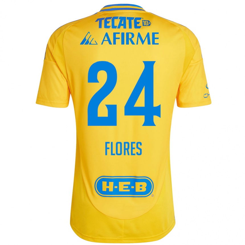 Niño Fútbol Camiseta Marcelo Flores #24 Oro Amarillo 1ª Equipación 2024/25