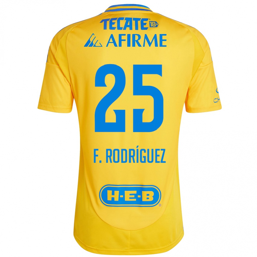 Niño Fútbol Camiseta Felipe Rodríguez #25 Oro Amarillo 1ª Equipación 2024/25