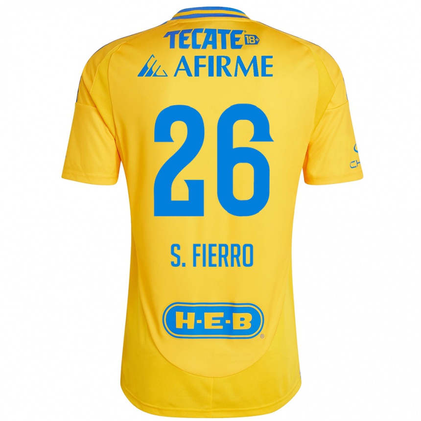 Niño Fútbol Camiseta Sebastián Fierro #26 Oro Amarillo 1ª Equipación 2024/25