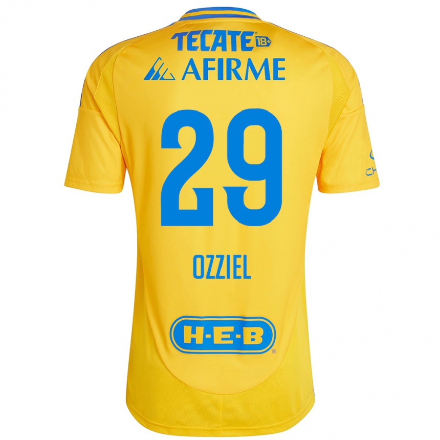 Niño Fútbol Camiseta Ozziel Herrera #29 Oro Amarillo 1ª Equipación 2024/25