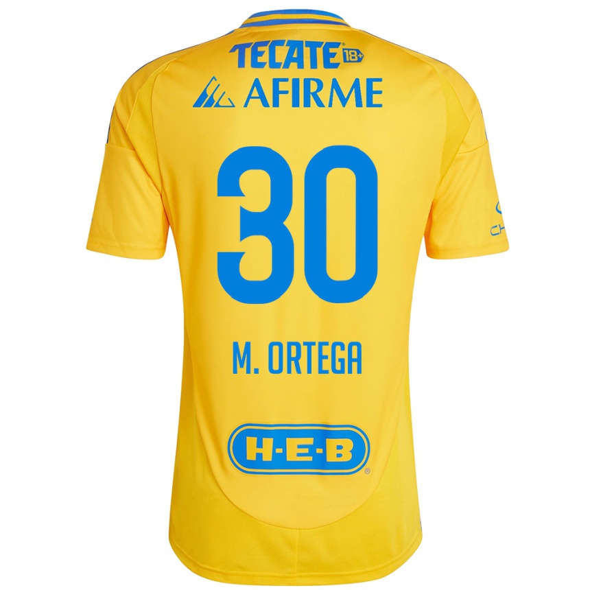 Niño Fútbol Camiseta Miguel Ortega #30 Oro Amarillo 1ª Equipación 2024/25