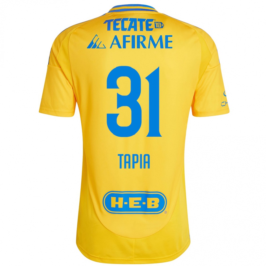 Niño Fútbol Camiseta Fernando Tapia #31 Oro Amarillo 1ª Equipación 2024/25