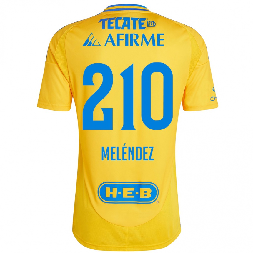 Niño Fútbol Camiseta Marcelo Meléndez #210 Oro Amarillo 1ª Equipación 2024/25