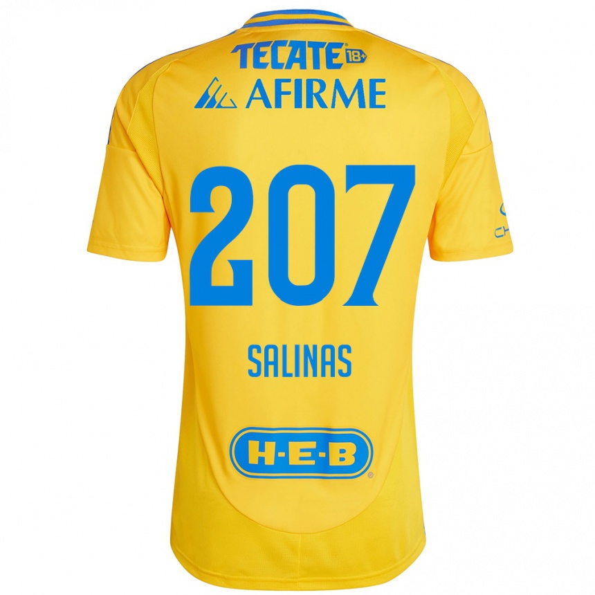 Niño Fútbol Camiseta Marcelo Salinas #207 Oro Amarillo 1ª Equipación 2024/25