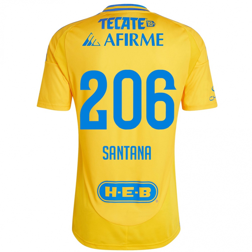 Niño Fútbol Camiseta Joel Santana #206 Oro Amarillo 1ª Equipación 2024/25