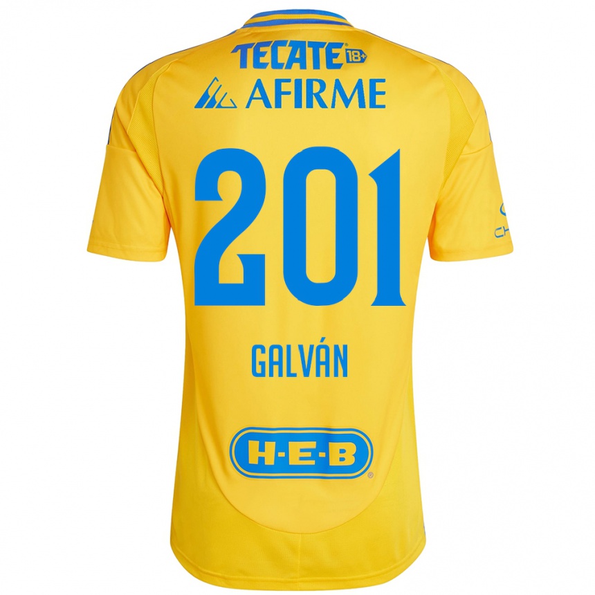 Niño Fútbol Camiseta Isac Galván #201 Oro Amarillo 1ª Equipación 2024/25