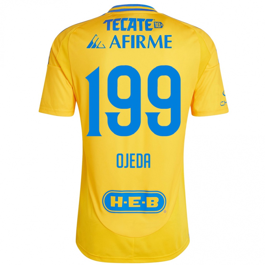 Niño Fútbol Camiseta Diego Ojeda #199 Oro Amarillo 1ª Equipación 2024/25