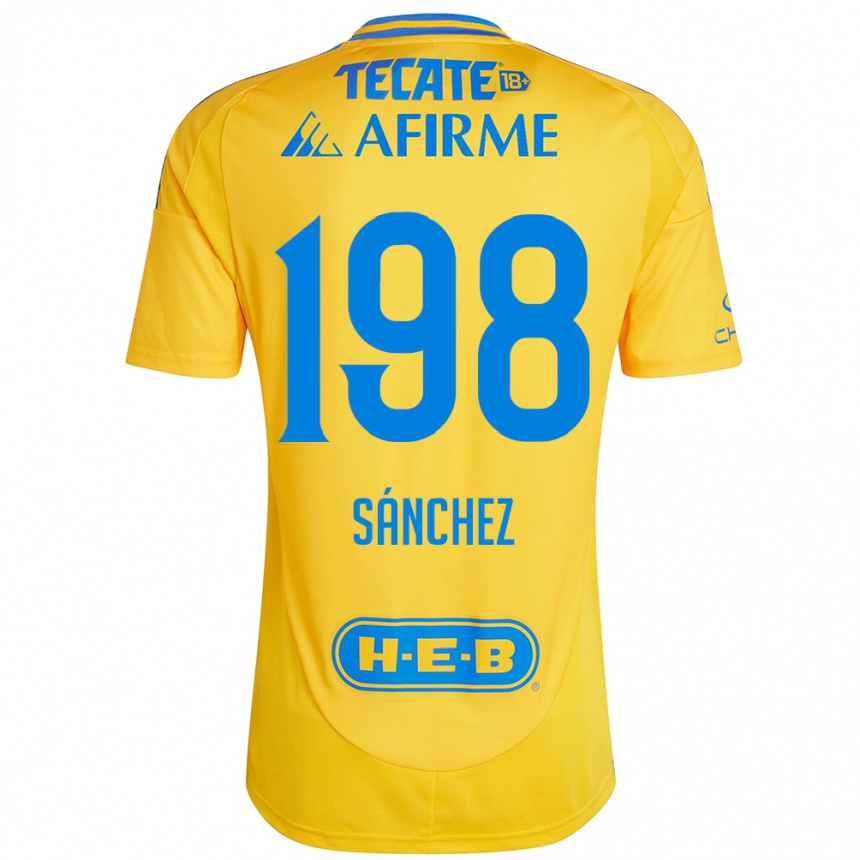 Niño Fútbol Camiseta Diego Sánchez #198 Oro Amarillo 1ª Equipación 2024/25