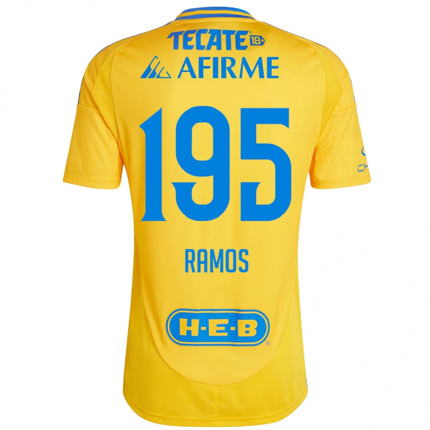 Niño Fútbol Camiseta Rodrigo Ramos #195 Oro Amarillo 1ª Equipación 2024/25