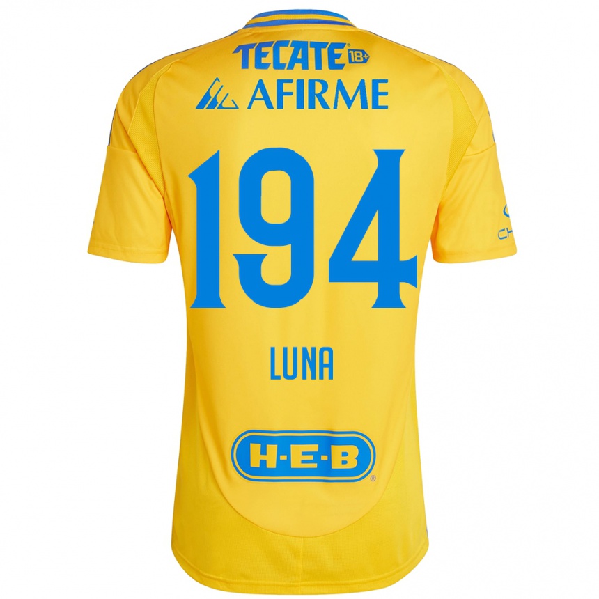 Niño Fútbol Camiseta Juan Luna #194 Oro Amarillo 1ª Equipación 2024/25