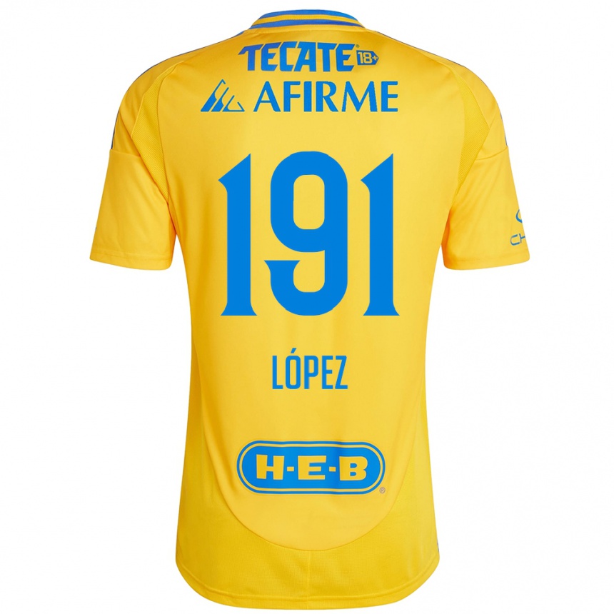 Niño Fútbol Camiseta Adrián López #191 Oro Amarillo 1ª Equipación 2024/25