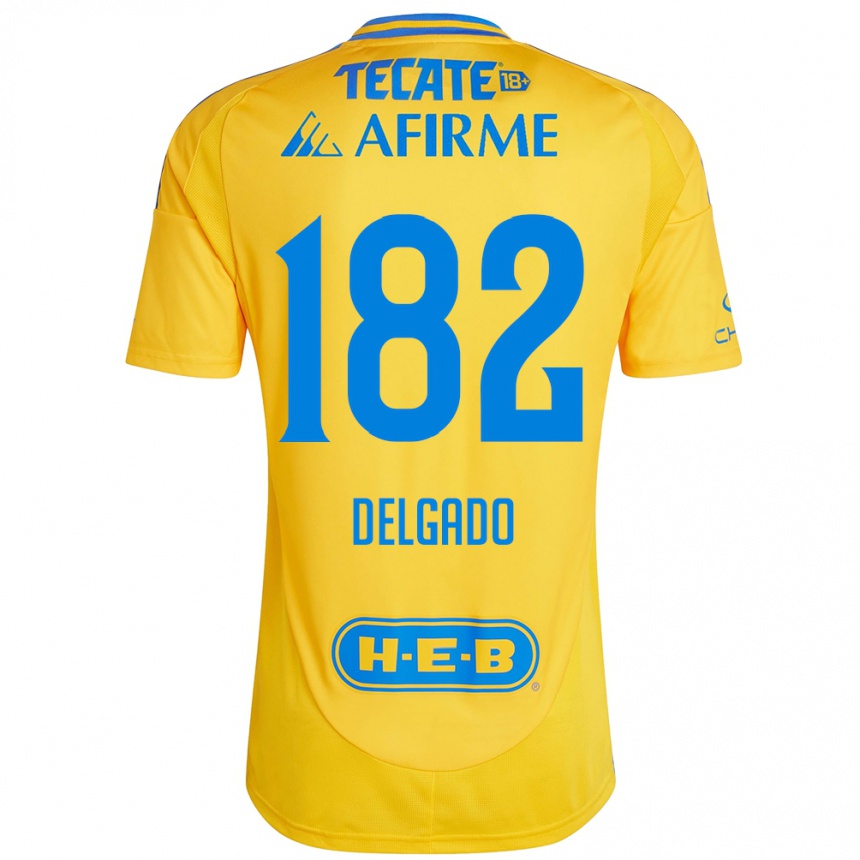 Niño Fútbol Camiseta Arturo Delgado #182 Oro Amarillo 1ª Equipación 2024/25