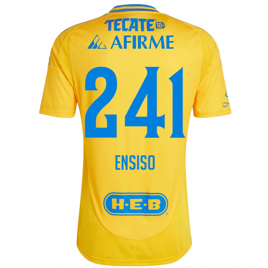 Niño Fútbol Camiseta Eduardo Ensiso #241 Oro Amarillo 1ª Equipación 2024/25