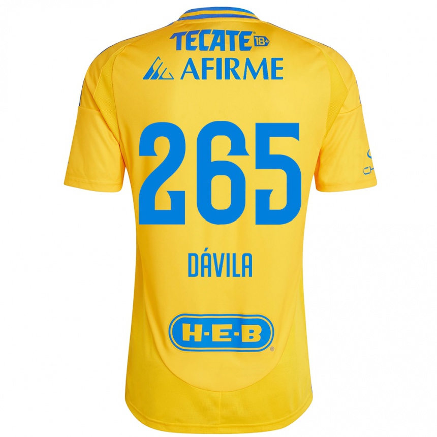 Niño Fútbol Camiseta Emiliano Dávila #265 Oro Amarillo 1ª Equipación 2024/25