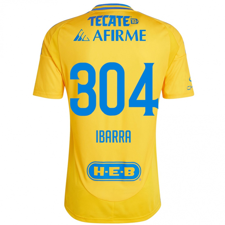 Niño Fútbol Camiseta Luis Ibarra #304 Oro Amarillo 1ª Equipación 2024/25