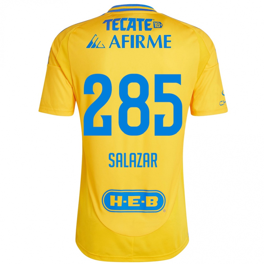 Niño Fútbol Camiseta Bryan Salazar #285 Oro Amarillo 1ª Equipación 2024/25