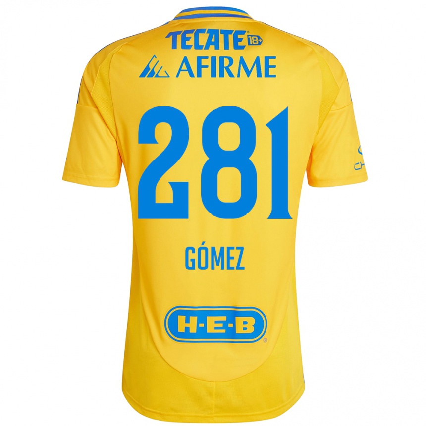 Niño Fútbol Camiseta Luis Gómez #281 Oro Amarillo 1ª Equipación 2024/25